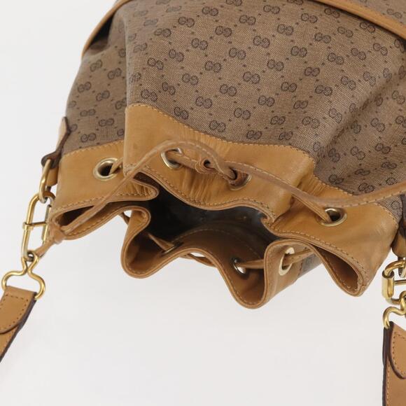 GUCCI Micro GG Supreme Shoulder Bag PVC Beige Gold 001 904 0791 Auth BA6122 - Picture 6 of 16